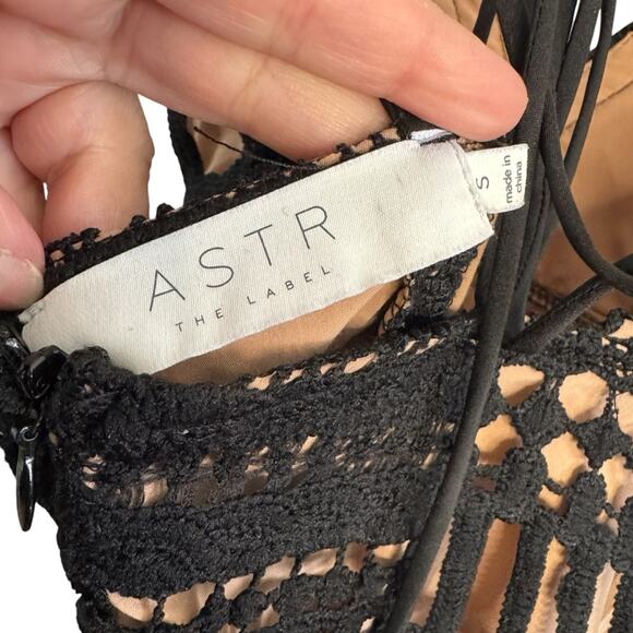 ASTR Strappy Crochet Black Lace Dress - Picture 3 of 9